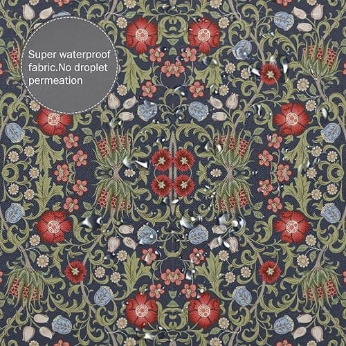 Focusbrite Boho Watercolor Floral Shower Curtain William Morris Design Heavy Duty Fabric Shower Curtain Set Bathroom Polyester Waterproof Shower Curtain 72x72 Inches(183x183cm), Style thumbnail 6