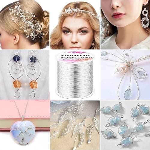 Modacraft 26 Gauge Wire for Jewelry Making with Multipurpose Piler, 328.1 FT/0.4 mm Craft Silver Jewelry Wire Tarnish Resistant Copper Beading Making Supplies and Crafting (Silver) thumbnail 6