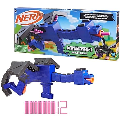 NERF Minecraft Ender Dragon Blaster, 4-Dart Internal Clip, 12 NERF Elite Foam Darts, Design Inspired by Mob in The Game thumbnail 8