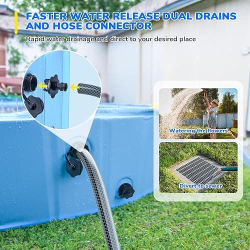 Bilibara 87'' Foldable Dog Pool, Sprinkler Pool for Kids, Non-Slip Heavy Duty Dogs Splash Pad for Small Dogs, Hard Plastic Kiddie Bathtubs for Backyard thumbnail 5