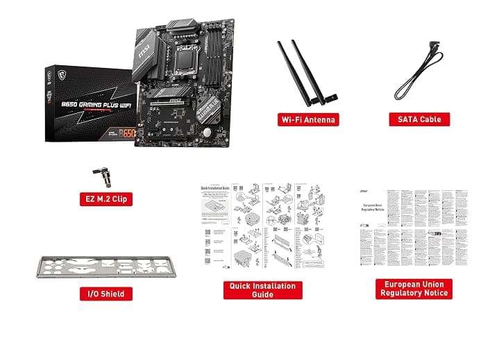 MSI B650 Gaming Plus WiFi Gaming Motherboard (AMD Ryzen 9000/8000/7000 Series Processors, AM5, DDR5, PCIe 4.0, M.2, SATA 6Gb/s, USB 3.2 Gen 2, HDMI/DP, Wi-Fi 6E, Bluetooth 5.3, 2.5Gbps LAN, ATX) thumbnail 7