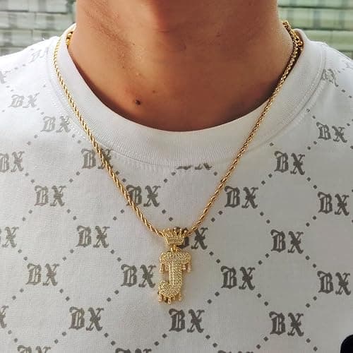 Initial Necklace for Men Women,Crown Letter Pendant with 24 Inch Chain,Cubic Zirconia Capital Monogram Pendant Necklace Jewelry Gift thumbnail 7