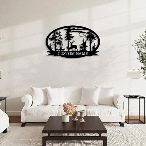 Personalized Deer Metal Cabin Sign | Custom Metal Sign | Personalized Camping Signs | Deer Hunter Gift | Custom Signs Outdoor Metal | Custom Family Name Sign | Cabin Decor | Porch Sign thumbnail 4
