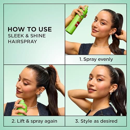 Garnier Fructis Sleek & Shine Hairspray, Provides 24-Hour Anti-Humidity and Frizz Control, Extra Strong Hold, Infused with Bamboo Extract for Ultra-Smooth Hair, 8.25 oz (Packaging May Vary) thumbnail 5
