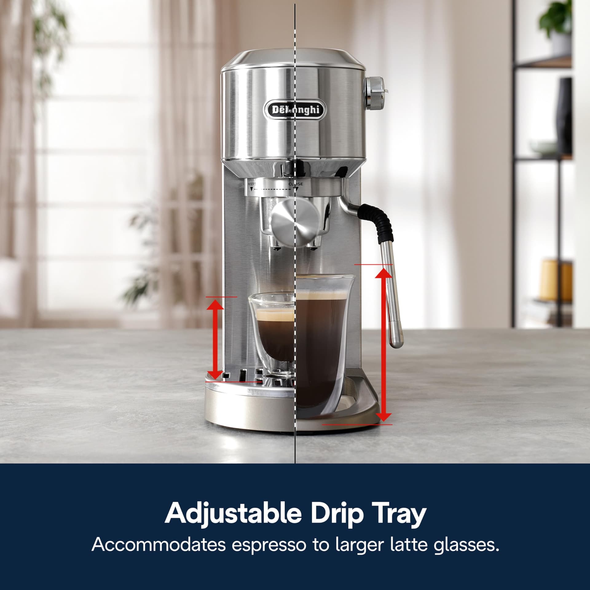 De'Longhi Dedica Duo Máquina de café espresso y Cold Brew, acero inoxidable, pantalla táctil, EC890M thumbnail 11