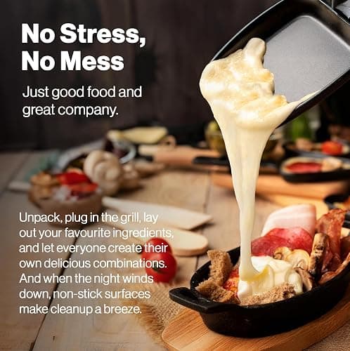Swissmar Stelvio Raclette Party Grill with Granite Stone Non-Stick Grill Plate/Crepe Top, Outdoor & Indoor Electric BBQ Grill, Samgyupsal Griller - Brushed Stainless Steel - 8-Person - Silver thumbnail 5