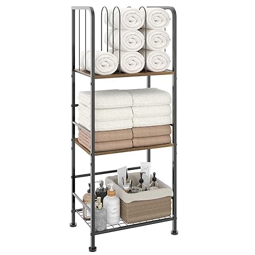 Towel Rack Free Standing 3-Tier M-Shaped Detachable Dividers, Durable Metal Towel Holder for Bathroom, Pool Towel Rack, Space-Saving Towel Storage Organizer, Modern Bath Towel Shelf Patent Pending - Image 1
