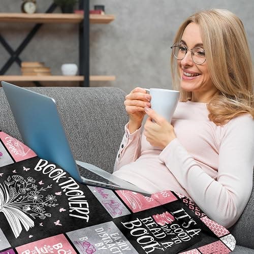 Stbyiz Book Lovers Gifts Blanket 60" x 50", Librarian Appreciation Gifts, Birthday Gift for Readers Women, Reading Blanket for Book Lovers/Nerds/Bookworm thumbnail 2
