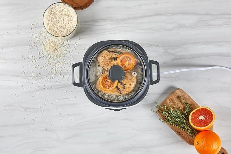 BLACK+DECKER Rice Cooker 6-Cup (Cooked) with Steaming Basket, Removable Non-Stick Bowl, White thumbnail 11