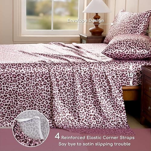 [Bed] Pink Leopard Print Sheets thumbnail 5