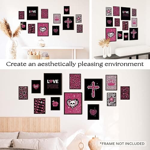 97 Decor Mcbling Trashy Y2k Room Decor Aesthetic - Early 2000s Room Decor Y2k Posters, Hot Pink Pictures Wall Art Prints, Baddie Aesthetic Pictures for Teen Girls Dorm Bedroom Apartment (Unframed) thumbnail 6