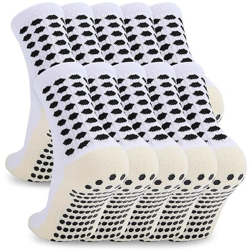 Ultrafun 3/5 Pairs Soccer Socks with Grip Pads Non Slip Football Basketball Sports Socks for Men Women - Image 1