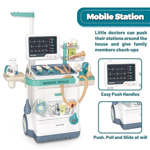 Deluxe Doctor Kit for Kids - 26 Piece Pretend Medical Station Toy Set with Play Stethoscope and Medical Instruments - Perfect Role Play Gift for Toddlers and Young Children - New 26Pcs Doctor Kit thumbnail 2