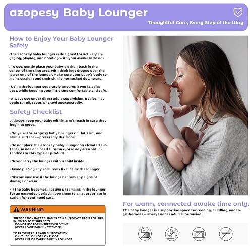 azopesy Baby Lounger for Newborn - Infant Lounger 0-24 Months with Lounger Cover, Adjustable Baby Nest Lounger, Breathable Fabric & 3D Support Newborn Lounger, Portable Newborn Essentials, Pink thumbnail 8