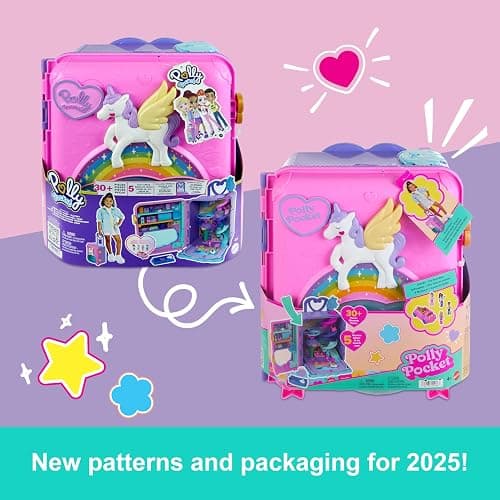 Polly Pocket Dolls, Playset and Travel Toys, 4 Dolls, 1 Vehicle, 25+ Accessories, Resort Roll Away (Amazon Exclusive) thumbnail 8