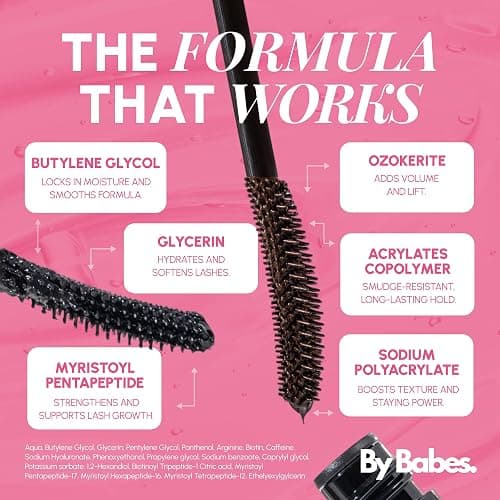 ByBabes Peptide Tubing Mascara For Volume & Length | Waterproof, Smudge-Proof, Long-Lasting Lash Enhancer | Advanced Tubing Technology & Peptide Infusion for Lash Growth - Black Mascara thumbnail 5