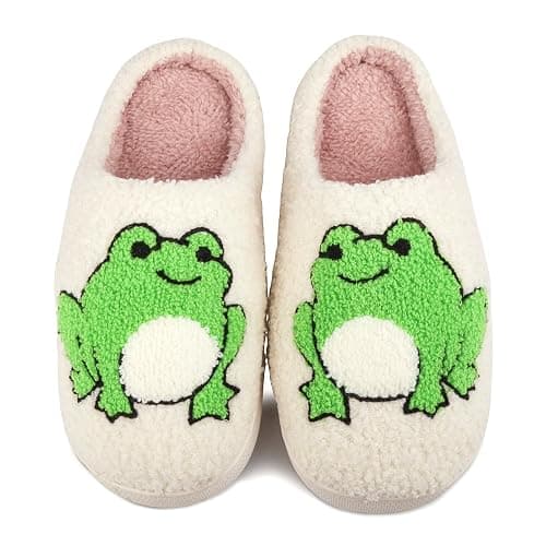 CWODOR Slippers for Women Men Cute House Slippers Plush Fleece Lining Warm Home Shoes Slip-on - Image 1