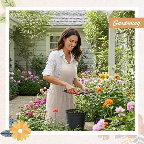 Cotwinter 100% Cotton Aprons with Pockets Pinafore Dress for Women Vintage Cute Aprons for Kitchen Baking Gardening Painting thumbnail 5