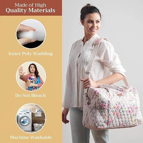Maison d' Hermine Weekender Bags for Women Cotton Quilted Duffel Overnight Luggage Weekend Bag for Men Gym Gifts Travel thumbnail 3