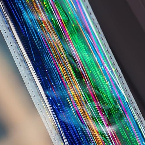 40'' Hair Tinsel 300 Strands 10 Color （Sparking Gold, Green, Hot Pink, Rainbow, Champagne Gold, Crimson, Sky Blue, Sapphire Blue, Silver, Violet) - 300 Strands/10 Color thumbnail 3