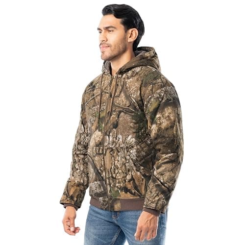 Realtree mens Insulated Duck Quilted Lined Full Zip Hoodie thumbnail 7