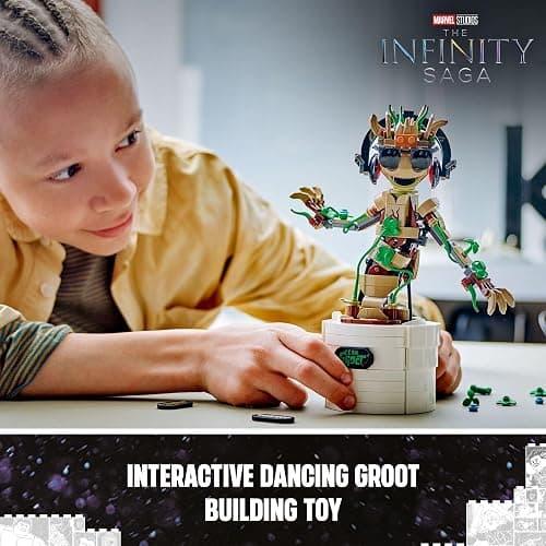 LEGO Marvel Dancing Groot, Guardians of the Galaxy Toy, Buildable Birthday Gift, Marvel Toy, Super Hero Hand-Operated Interactive Playset, Marvel Gift for Kids, Animated Groot Figure, 76297 thumbnail 2