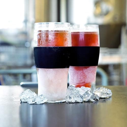Host FREEZE Beer Glasses, Frozen Beer Mugs, Freezable Pint Glass Set, Insulated Pint Glass to Keep Your Drinks Cold, Double Walled Insulated Glasses, Tumbler for Iced Coffee, 16oz, Set of 2, Black thumbnail 10