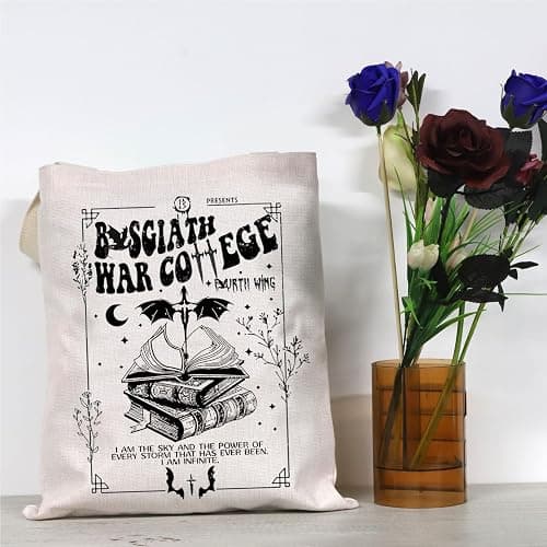 GJTIM Romantasy Dark Academia Dragons YA Fantasy book Inspired Gift Bookish Merch Dragon Rider Tote Bag thumbnail 6