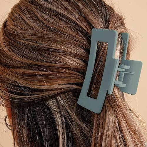 Auseibeely 6 Pack Square Claw Clips, Hair Clip for Women Girls, 3.5" Medium Non-slip Hair Clips, Rectangular Claw Clip,Strong Hold Matte Jaw Claws for Thin/Medium, Christmas Gifts thumbnail 6