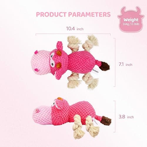 IOKHEIRA Indestructible Dog Squeaky Toys for Large Aggressive Chewers, Stuffed Animals with Cotton Material and Crinkle Paper, Durable Chewing Toys thumbnail 6