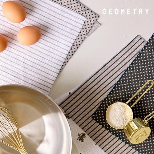 GEOMETRY Dishcloth – Evergreen Collection – Quick-Dry, Ultra-Absorbent, Reusable Microfiber Kitchen Towels for Drying & Cleaning - Willow Stone - 6 Pieces thumbnail 2
