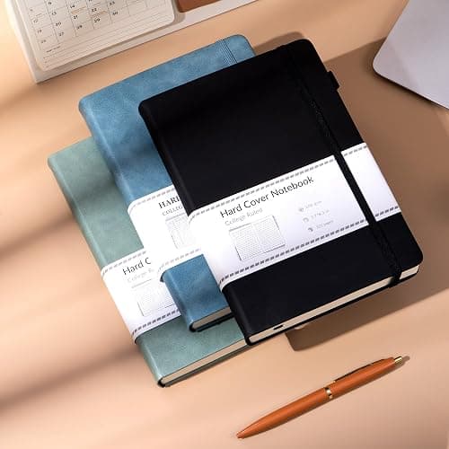 CAGIE 3 Pack Journals Notebooks for Women Men Thick Lined Journaling Notebooks A5 Leather Journals for Writing Hardcover Journal Supplies Diary, Green& Black& Blue thumbnail 2