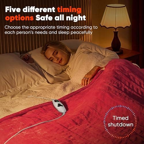 greenoak Heated Blanket Electric Throw 50"X60", Heating Blanket with 10 Heat Levels 8 Hours Auto-Off,Fleece Soft Christmas Blanket,Birthday Gifts for Women Mom, Coral Pink thumbnail 5