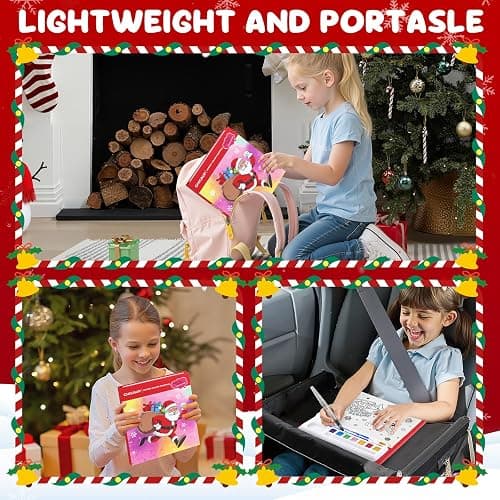 Christmas Paint with Water Coloring Books for Kids, Xmas Season Watercolor Painting Kit Painting Activity for Kids Ages 3-5 4-8, Mess Free Arts Crafts Drawing Gift Toy for Boy Girl thumbnail 7