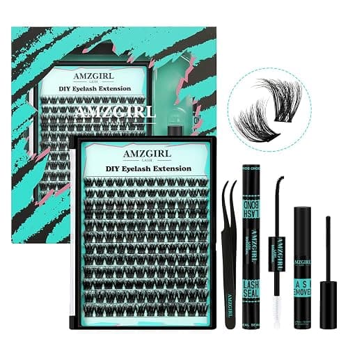 Lash Extension Kit 3D Effect Lash Clusters Kit 144pcs D Curl Eyelash Extension Kit with Lash Bond and Seal Lash Remover Lash Tweezers for Lash Clusters Eyelash Clusters Kit (Shadows, D-10-18mm Kit) - Image 1