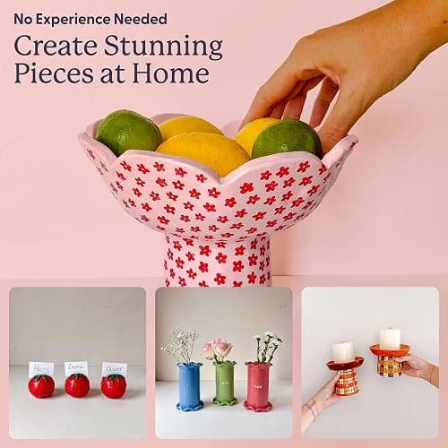 Sculpd - The Original Pottery Kit - Complete Air Dry Clay Kit for Adults Includes Sculpting Tools, Varnish, Paint Brushes, Guides, Arts & Crafts Sets, Gloss Varnish with Pastel Tones thumbnail 5