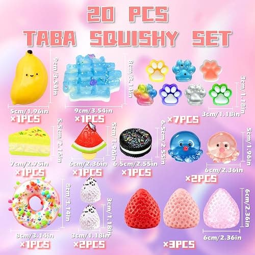 Squishy Toys 20 Pack Food Squishies Taba Squeeze Kawaii Slow Rising Bulk Sensory Fidget Toys Set for Kids Adults, Party Favors Goodie Bag Stuffers Stress Relief Anxiety Gifts for Girls Boys thumbnail 2
