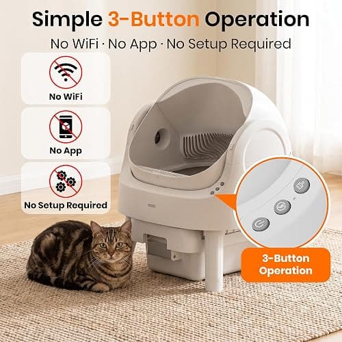 Self Cleaning Litter Box, Self Cleaning Cat Litter Box, Open-Top Design | No app or Wi-Fi needed—plug in this self cleaning cat litter box, press the power button, and spend less time scooping thumbnail 3