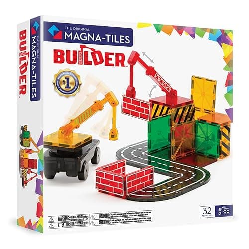 MAGNA-TILES Builder 32-Piece Magnetic Construction Set, The Original Magnetic Building Brand - Image 1