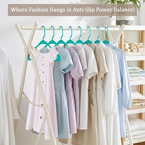 Utopia Home Plastic Hangers 50 Pack, Space Saving Plastic Clothes Hangers for Adults with Built-in Strap Hooks, Essential for Shirts, Pants, Skirts & Coats (Aqua) thumbnail 7