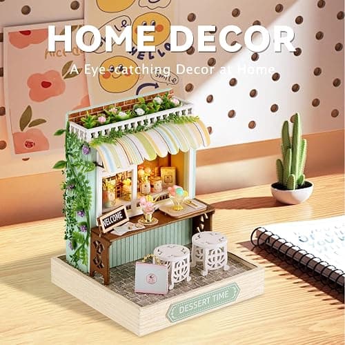 Flever Dollhouse Miniature DIY House Kit Creative Room with Furniture for Romantic Artwork Gift (Dessert Time) thumbnail 2