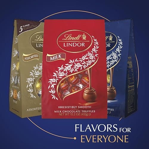 Lindt LINDOR Assorted Dark Chocolate Candy Truffles, Assorted Chocolate with Smooth, Melting Truffle Center, 15.2 oz. Bag thumbnail 6