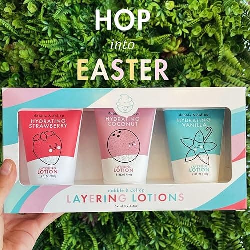 Dabble & Dollop Layering Lotion Set, Hydrating Strawberry, Coconut and Vanilla Scented Lotions for Kids, All-Natural, USA Made, Dermatologist Tested, Vegan & Cruelty-Free (Set of 3) thumbnail 6