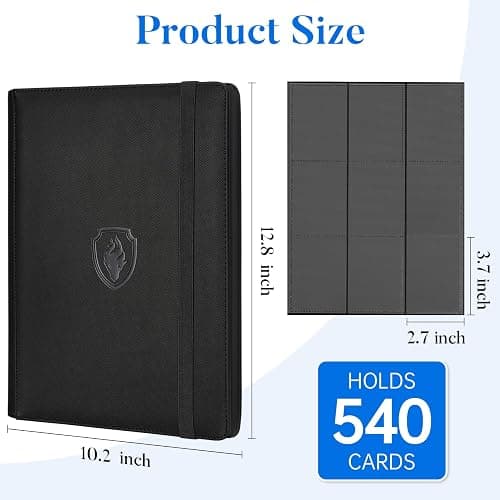 Premium 9 Pocket Card Binder for 540 Cards, Fabmaker PU Cover Trading Card Binder, Sturdy Card Collection Album, Sleek Card Holder Folders for YuGiOh, MTG, TCG, Game Cards & Sports Cards, Pink thumbnail 3