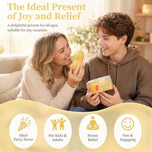 2Pcs Crunchy Peanut Squishy Toys,Slow Rising Fidget Toys for Stress Relief | Soft Stretchy Crunchy Squishies,Squeezy Squishy Toys,Sensory Squeeze Toy for Anxiety Relief,Party Favors Gift for Adults Kids thumbnail 7