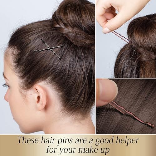 KANPRINCESS 100PCS 2.4Inch Bobby Pins Black,Pain-Free Bobby Pins for All Hair Types,Brown Hair Pins for Women Girls,Hairpins for Buns with Box(Black+Brown) thumbnail 6
