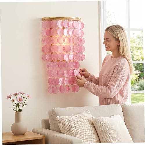 NewGtuizi 100pcs Capiz Shells Bulk, Natural Round Capiz Shells for Crafts, with Holes for Windchime, Lamp & Home Decor Style 1, Utilisation d'été thumbnail 6