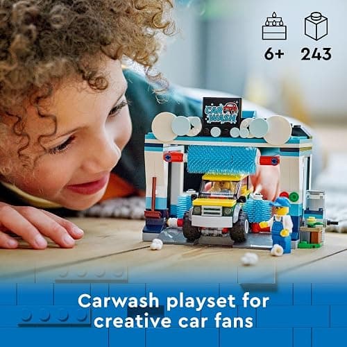 LEGO City Car Wash 60362 Building Toy Set, Fun Gift Idea for Kids Ages 6+, Features Spinnable Washer Brushes and Includes an Automobile and 2 Minifigures thumbnail 3
