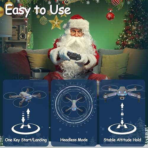Wipkviey T28 Drone with Camera for Adults 1080P, Foldable RC FPV Quadcopter for Beginners, with Altitude Hold, 3D Flips, Gesture Selfie, Waypoint Flight, 2 Batteries, Ideal Gift for Kids, Boys & Girls thumbnail 5