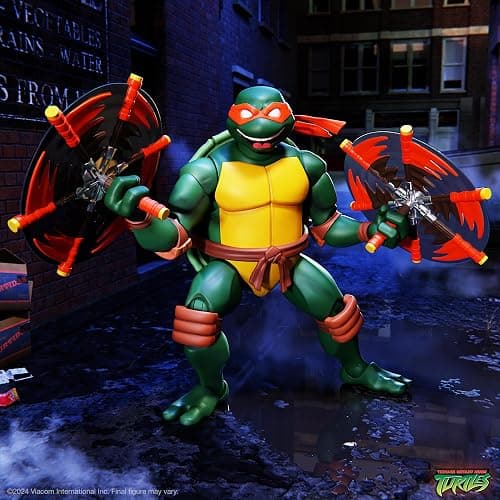 Super7 ULTIMATES! Teenage Mutant Ninja Turtles Michelangelo - 7" TMNT Action Figure with Accessories Classic Cartoon Collectibles and Retro Toys thumbnail 2